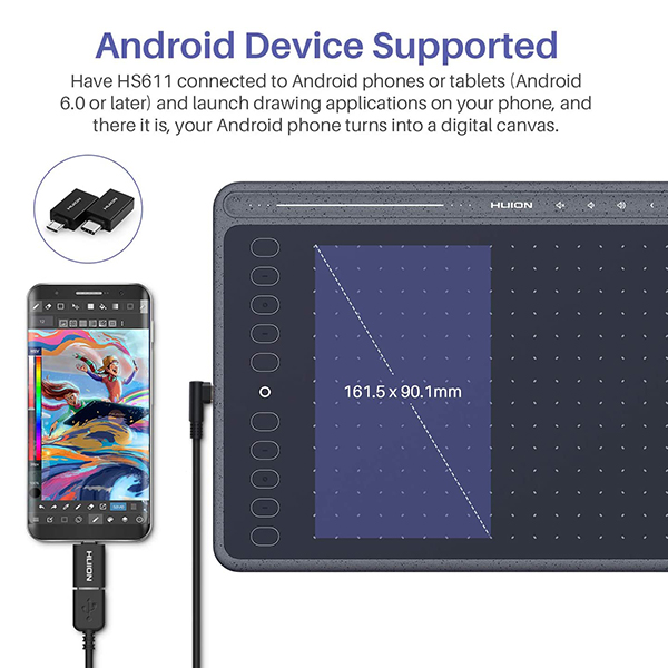Tableta Gráfica HUION HS611 10" Space Gray
