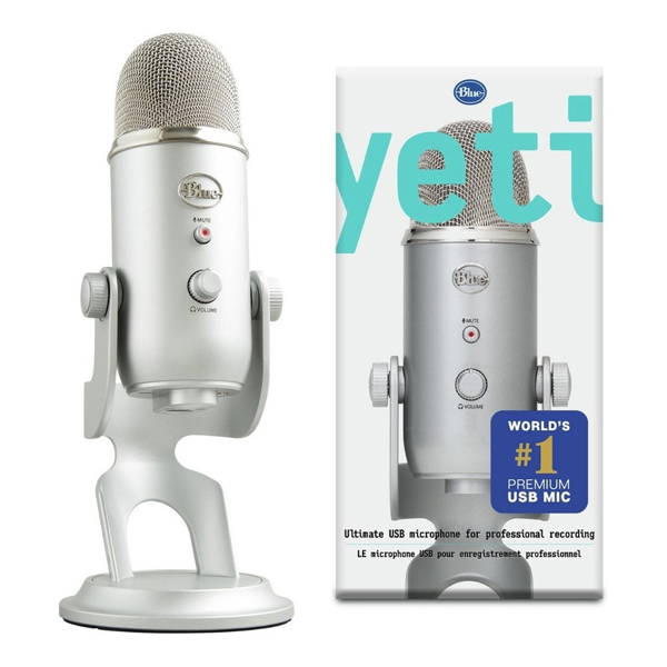 Micrófono Logitech Profesional Blue Yeti, Silver 988-000103