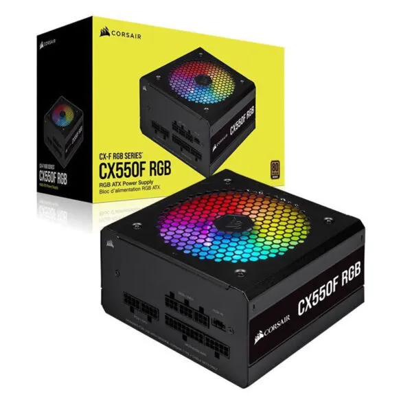 Fuente de Poder Corsair CX550F RGB Fully Modular 80+ Bronce CP-9020216-NA