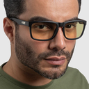 Gafas GUNNAR INTERCEPT ONYX/A, Color lente Amber 100% UV, G-shield™ lens coating, rectangle shape and fixed nose-bridge - INT-00101