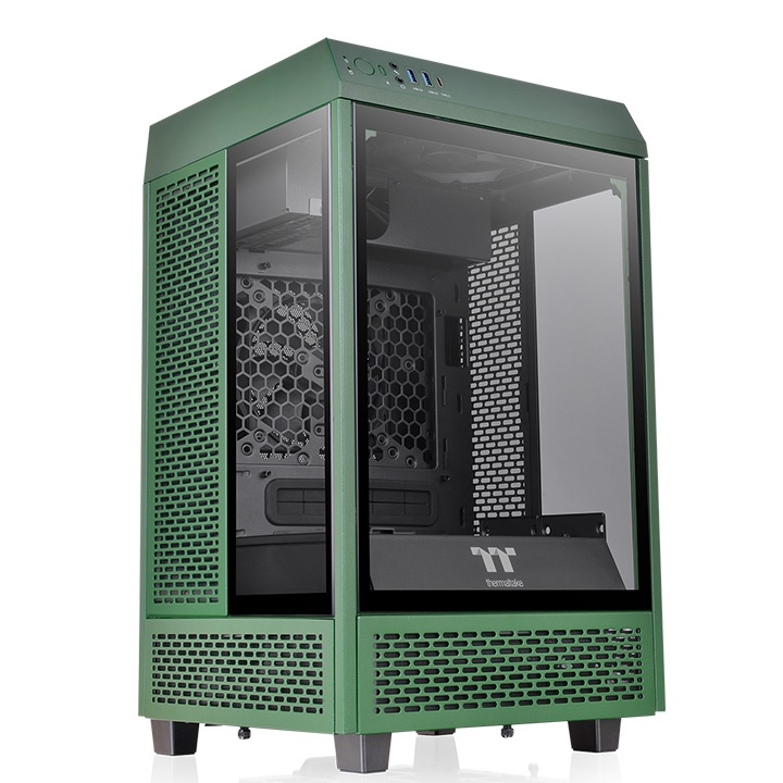 Case Thermaltake The Tower 100 Mini ITX Edition, USB 3.2, Tipo C, Temp Glass, Racing Green