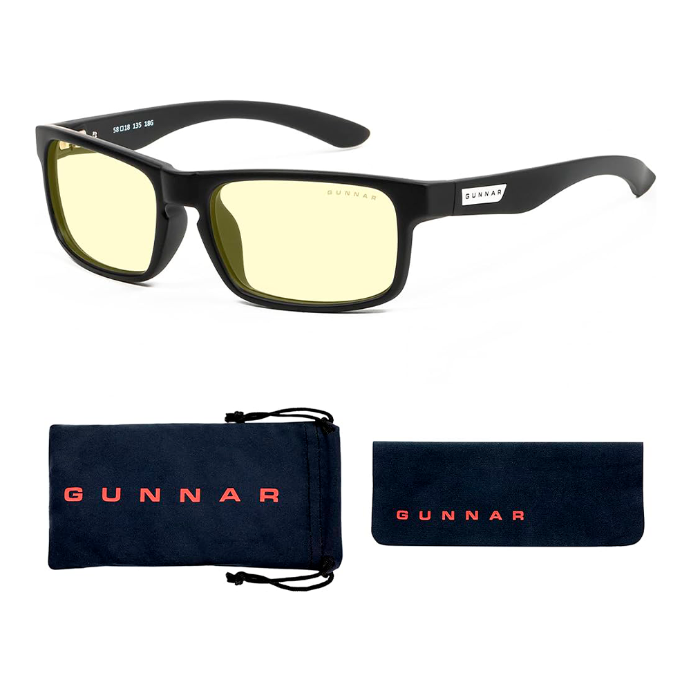 Gafas GUNNAR Enigma Onyx/a  100% UV light color lente AMBER Frame de Polymero, Anti-reflective lens coatings -ENI-00101