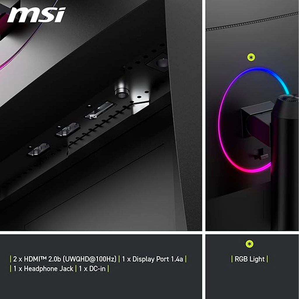 Monitor MSI GAMING VA 34" 1ms 180Hz 2K 3440x1440 Ultrawide 1500R CURVED MAG342CQR 
