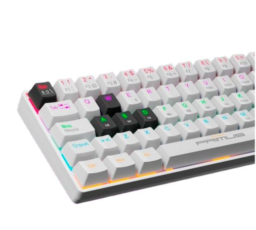 Teclado Mecanico Primus  Ballista61T, USB Español, Switch Red, Anti Ghosting, 20 efectos LUZ, 125Hz, Blanco/negro PKS-S060W-S 
