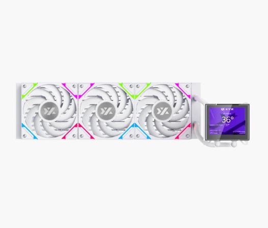 Enfriamiento liquido XYZ HydroView 360mm BLANCO - XYZ-ventiladores 2500rpm,  Pantalla LCD 3.5",  ventiladores PWM Vortex PRO - X-WC-HYDROVIEW-360W/XYZ-SA-858