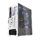 Case DarkFlash  DK352 - 4 x Fan ARGB - Blanco, Malla metalica, 