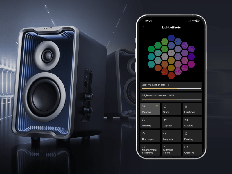 Parlante Edifier QR30 -30W (RMS) 0.75" silk  tweeters y 2.75"  mid-bass drivers Bluetooth V5.4  USB-A and AUX Negro