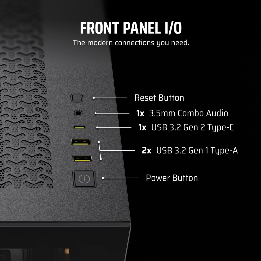 Case Corsair 3500 Series ARGB - Glass Panel - Negro - CC-9011278-WW