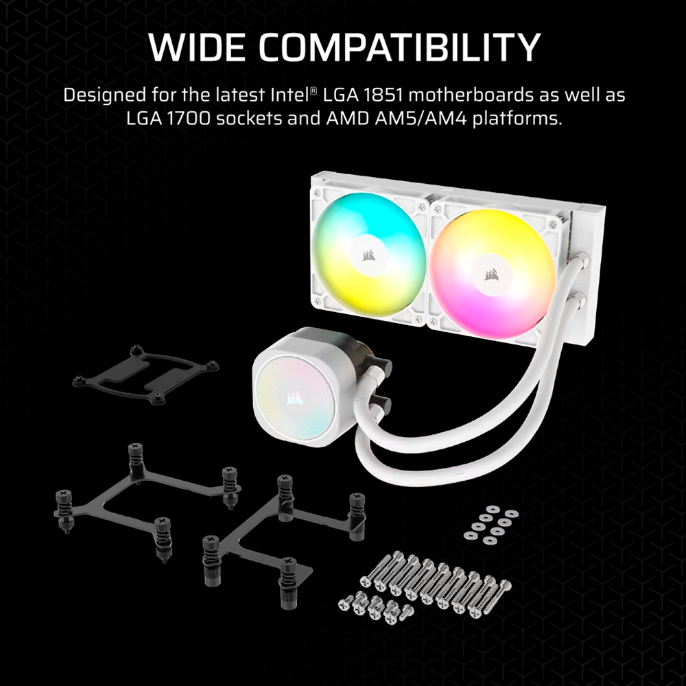 Enfriamiento Liquido Corsair Nautilus 240 RS - ARGB - Blanco - CW-9060094-WW