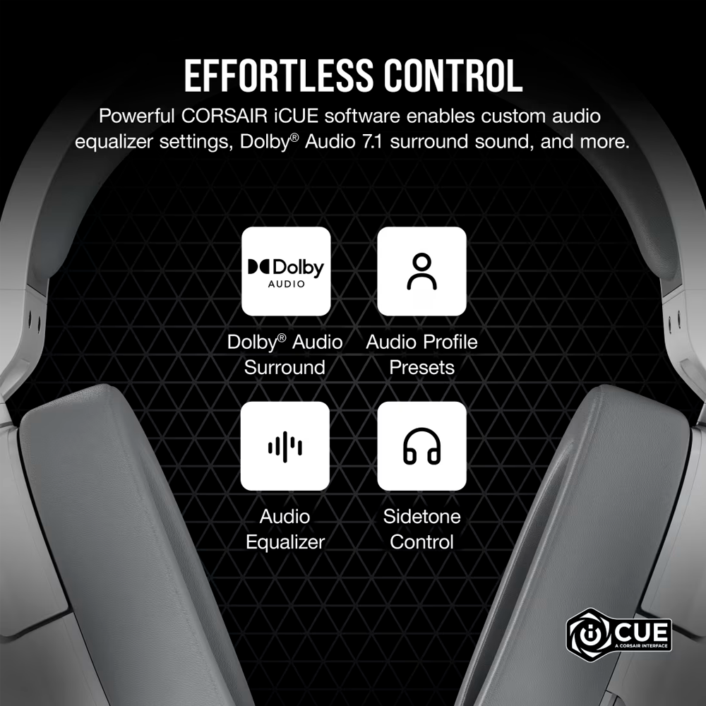 Headset Corsair HS55 Surround Blanco - CA-9011266-NA