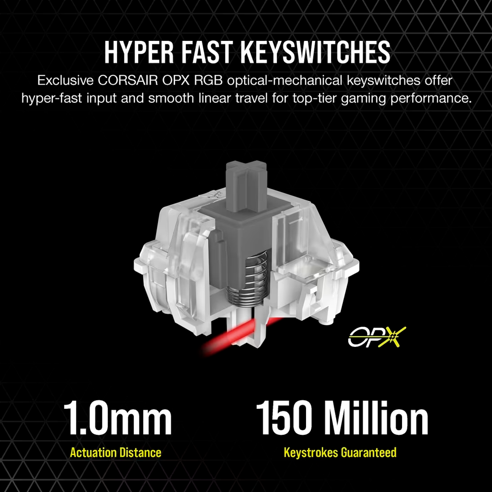 Teclado Corsair K70 Pro -  Ingles - Corsair OPX - Gris/Blanco - CH-910951A-NA