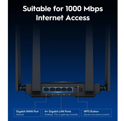 Router Cudy BE3600 Gigabit DualBand Wifi 7 - Negro - WR3600 dual Band 