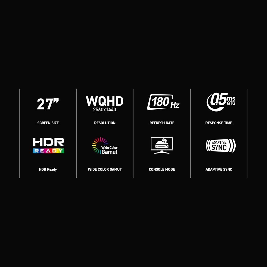 Monitor MSI MAG275QF - 27" IPS - 2K - 180Hz, 0.5ms, Rapid IPS, HDR