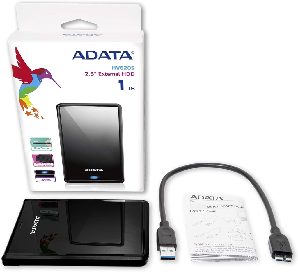 Disco Externo ADATA AHV620S 1 TB - Negro - AHV620S-1TU31-CBK