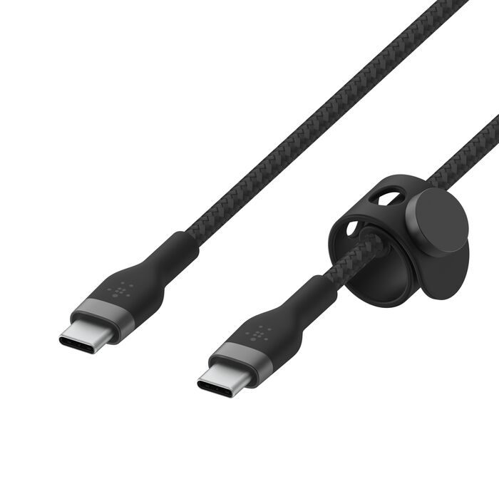 Cable Belkin Cable Pro Flex USB-C a USB-C con correa 2M BLK, CAB011bt2MBK