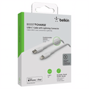 Cable Belkin BoostCharge USB-C to Lightning Braided 1mts, Blanco, CAA004bt1MWH