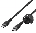 Cable Belkin, Pro Flex USB-C a USB-C, con correa, 2 Metros, Negro, CAB011bt2MBK