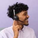 Headset JLAB, Bluetooth, Multipunto 2 dispositivos, 50Hrs., quick mute MIC, Go Work Pop On-Ear Headset PC+MAC+CEL -HBGWRKPOPRBLK4