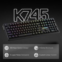 Teclado Mecanico Redragon Antonium 108 - Negro - K745-RGB, 4 teclas de acceso rápido, amortiguación de ruido de 5