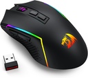  Combo Teclado y Mouse Redragon Gaming Essentials - Inalambrico de 3 modos, teclado de junta K689 PRO RGB 108 teclas, mouse M693 de 8000 DPI M693Negro - S163