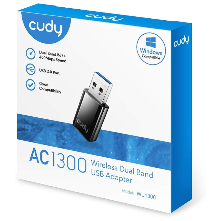 [19750]  Adaptador WIFI USB Cudy AC1300 Wireless Doble Banda - WU1300S
