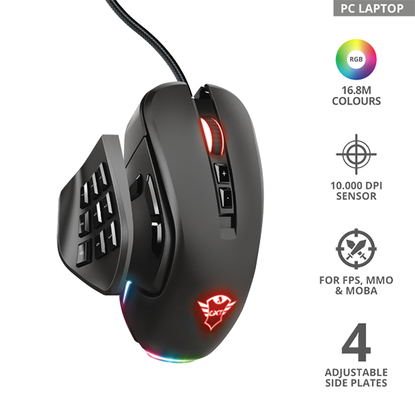 Trust Mouse Gaming GXT 970 Morfix Customisable