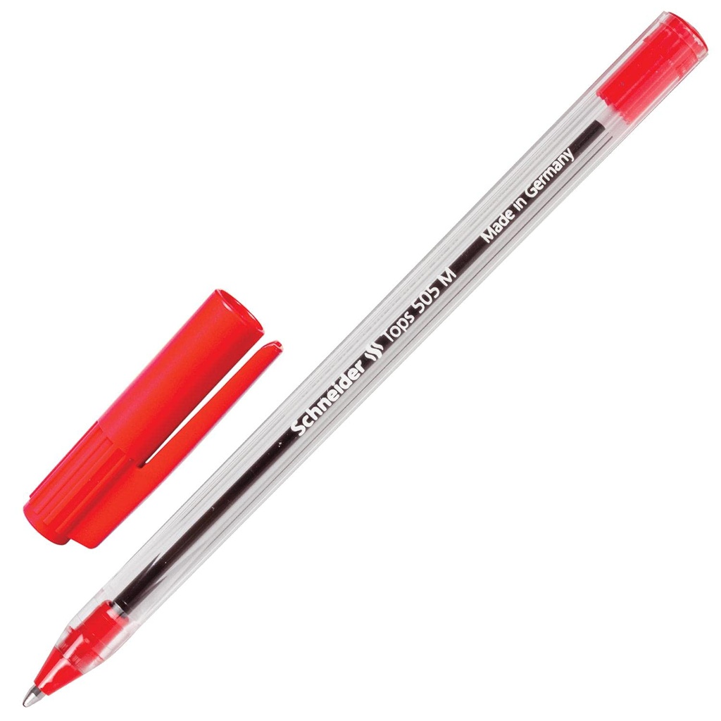 Bolígrafo Ballpoint Tops Schneider 505 M Punto Mediano Rojo Mede in Germany