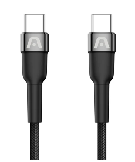 Cable USB C  Trenzado Argom 65 W, TIPO C A TIPO C, 10 PIES/3 M - DURA SPEED, ARG-CB-0048BK