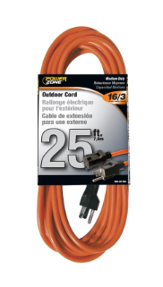Extensión eléctrica 25 pies (7.62 m) calibre 16x3, 4322053