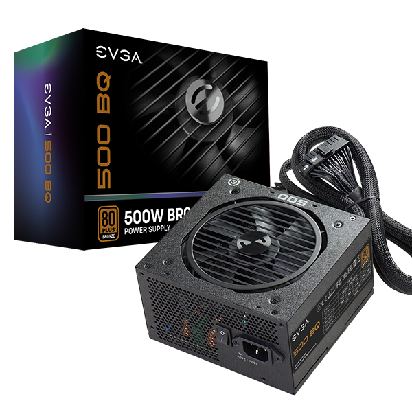 Fuente de Poder EVGA 500 BQ 80 + BRONZE 500W Semi Modular 110-BQ-0500-K1