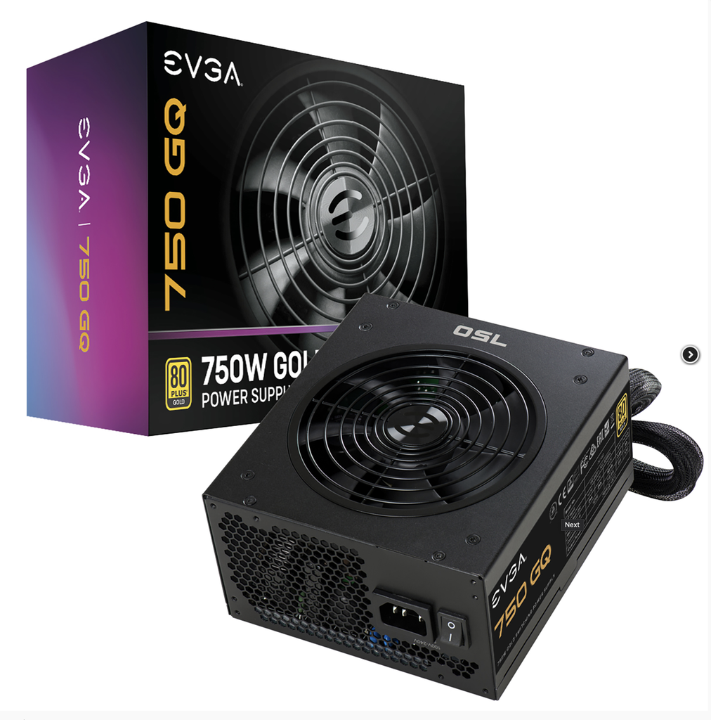 Fuente de Poder EVGA 750 GQ 80+ GOLD 750W Semi Modular  PSU 210-GQ-0750-V1
