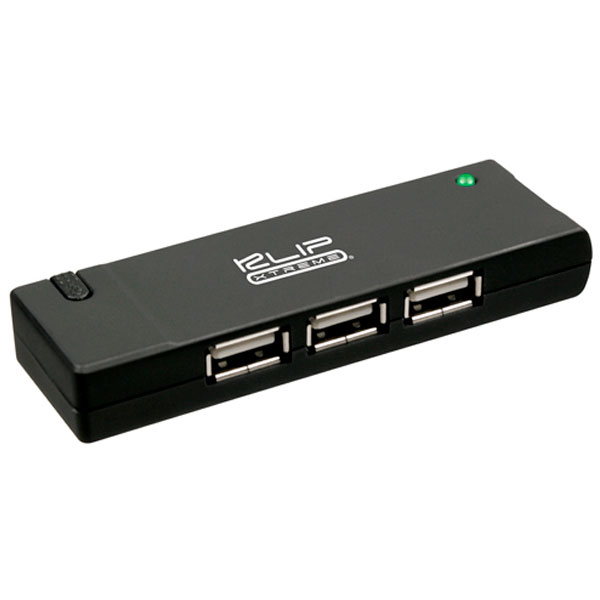 Hub USB 2.0 4 Puertos negro KlipXtreme