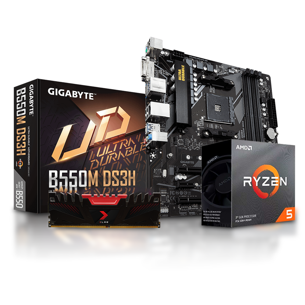 Kit Actualizacion Ryzen 5 3600, B550M DS3H, 8GB DDR4 3200Mhz