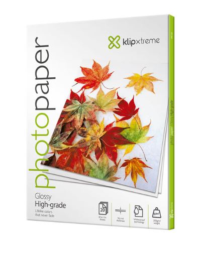 Klip Xtreme KPG-120 - Brillante - ANSI A (Letter) (216 x 279 mm) - 200 g/m² - 20 hoja(s) papel fotográfico brillante