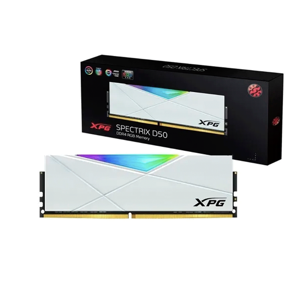 Memoria Ram ADATA 8GB 3200Mhz DDR4 BLANCO SPECTRIX D50 AX4U32008G16A-SW50