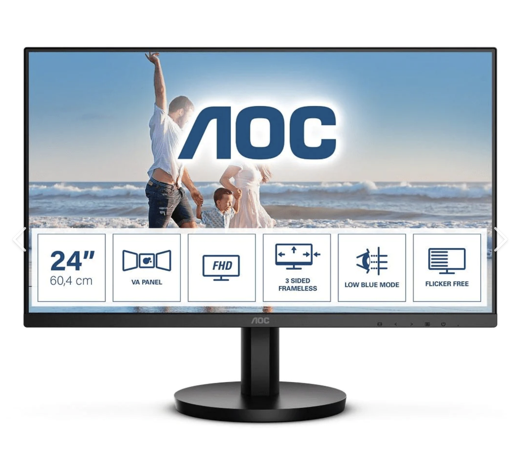 Monitor AOC 23.8" Full HD, VA Panel, 75Hz, 4ms, Sync 24B3HM