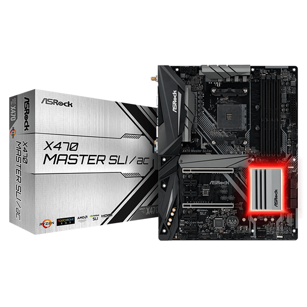 Motherboard AsRock X470 Master SLI/ AC Ryzen™ AM4 DDR4 WIFI M.2 USB 3.1 Gen2