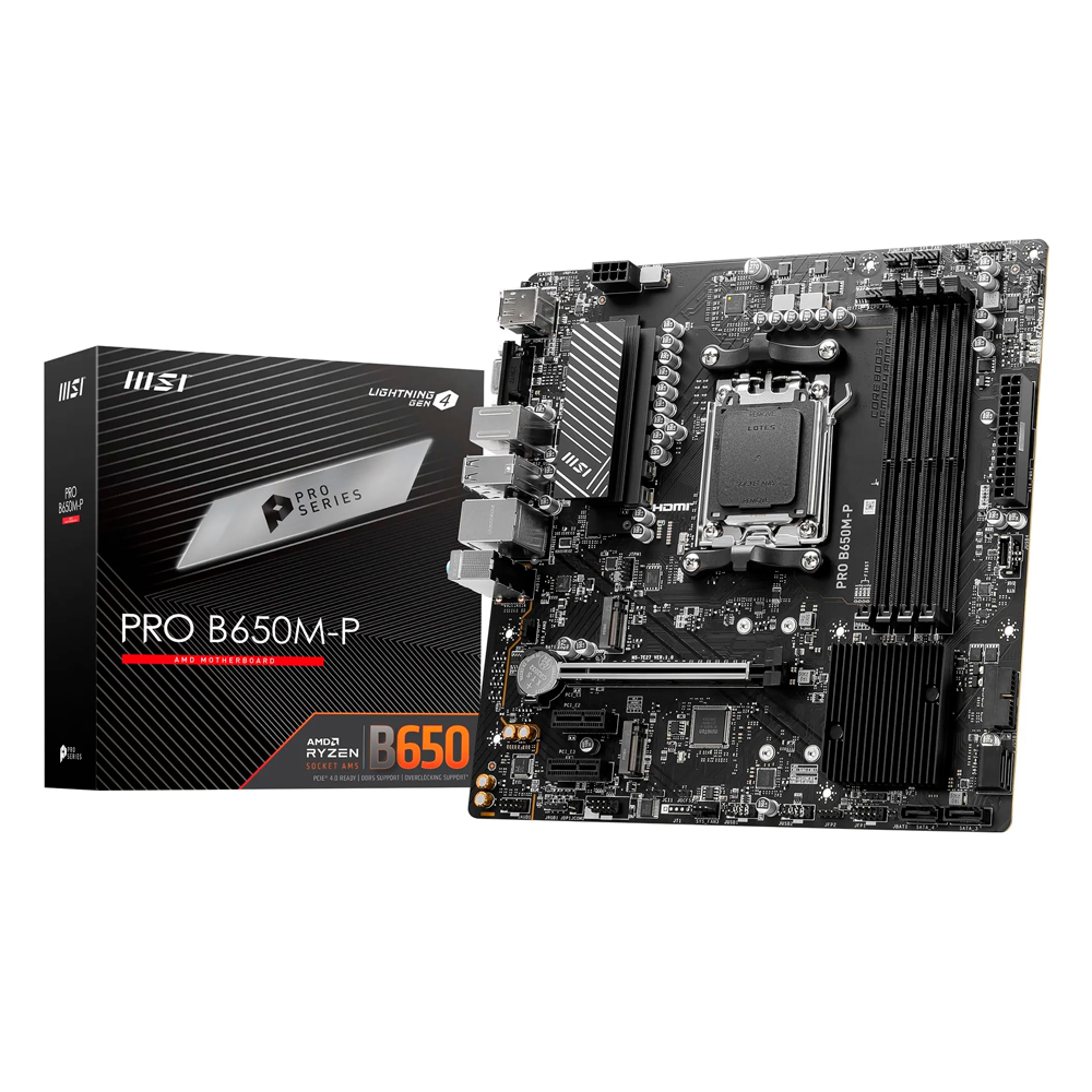 Motherboard MSI PRO B650M-P AM5 Ryzen 7000 DDR5 SATA 6G 2x M.2 2.5G LAN 7.1 Audio mATX