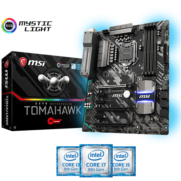Motherboard TomaHawk Z370 Gaming 8th Gen MysticLight  MSI