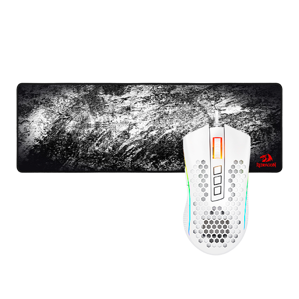 Mouse Pad Redragon P018 Taurus XXL y Mouse Redragon Storm Blanco