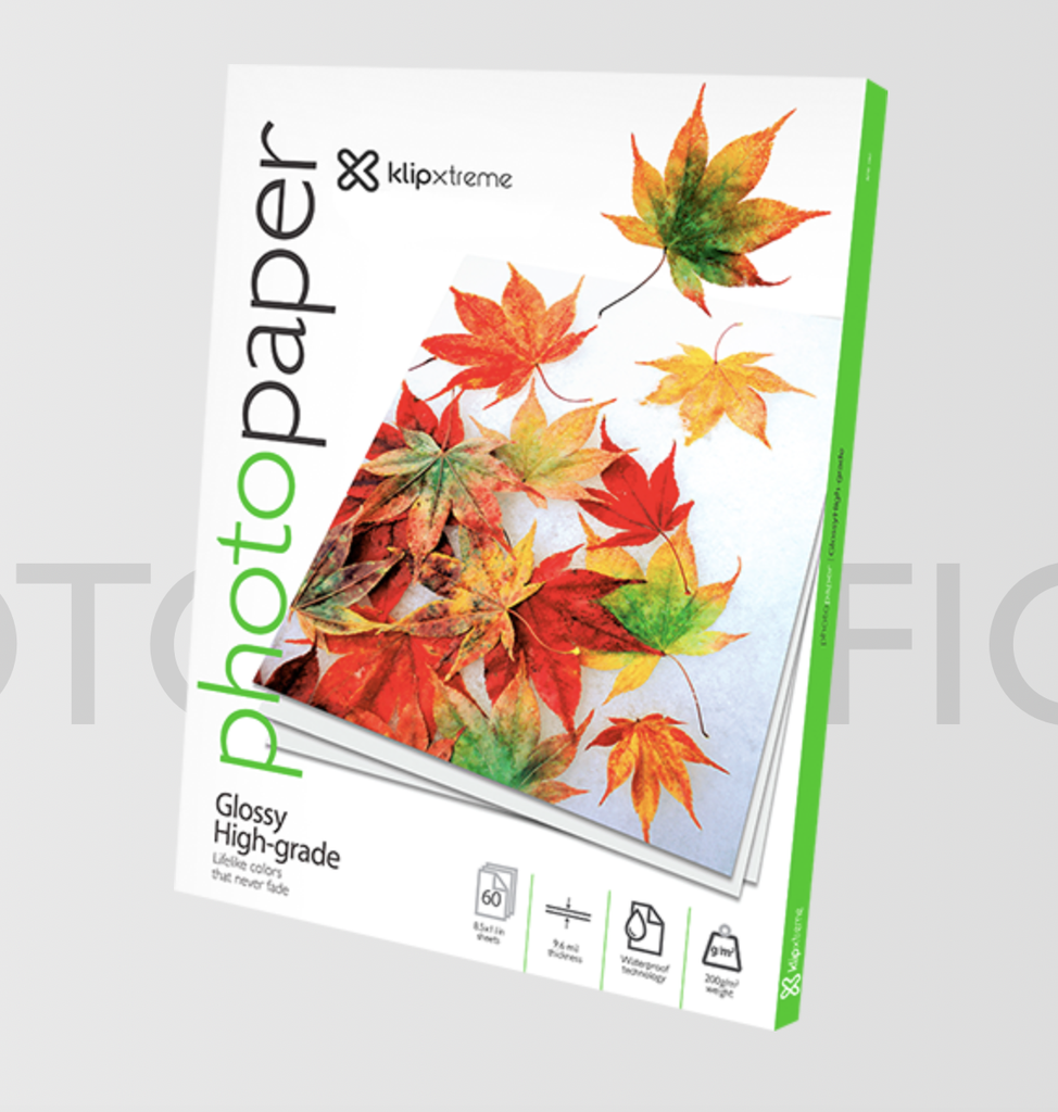 Papel, Klip Xtreme KPG-120 - Brillante - ANSI A (Letter) (216 x 279 mm) - 200 g/m² - 20 hoja(s) papel fotográfico brillante