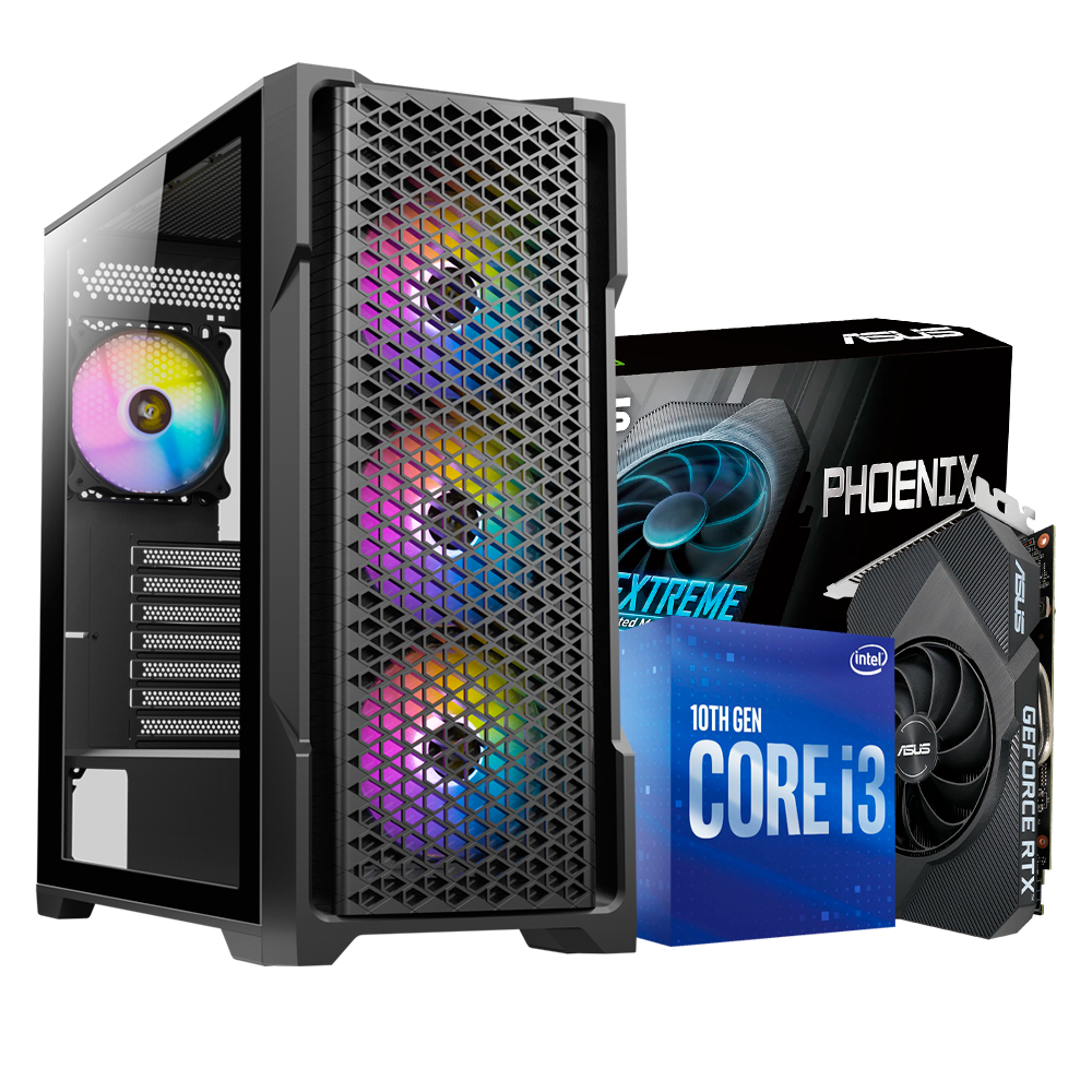 PC AXG i3 10th, Intel i3 10100, RTX 3050 8GB GDDR6, DDR4 16GB, M.2 500GB, 700W 80+ BRONCE