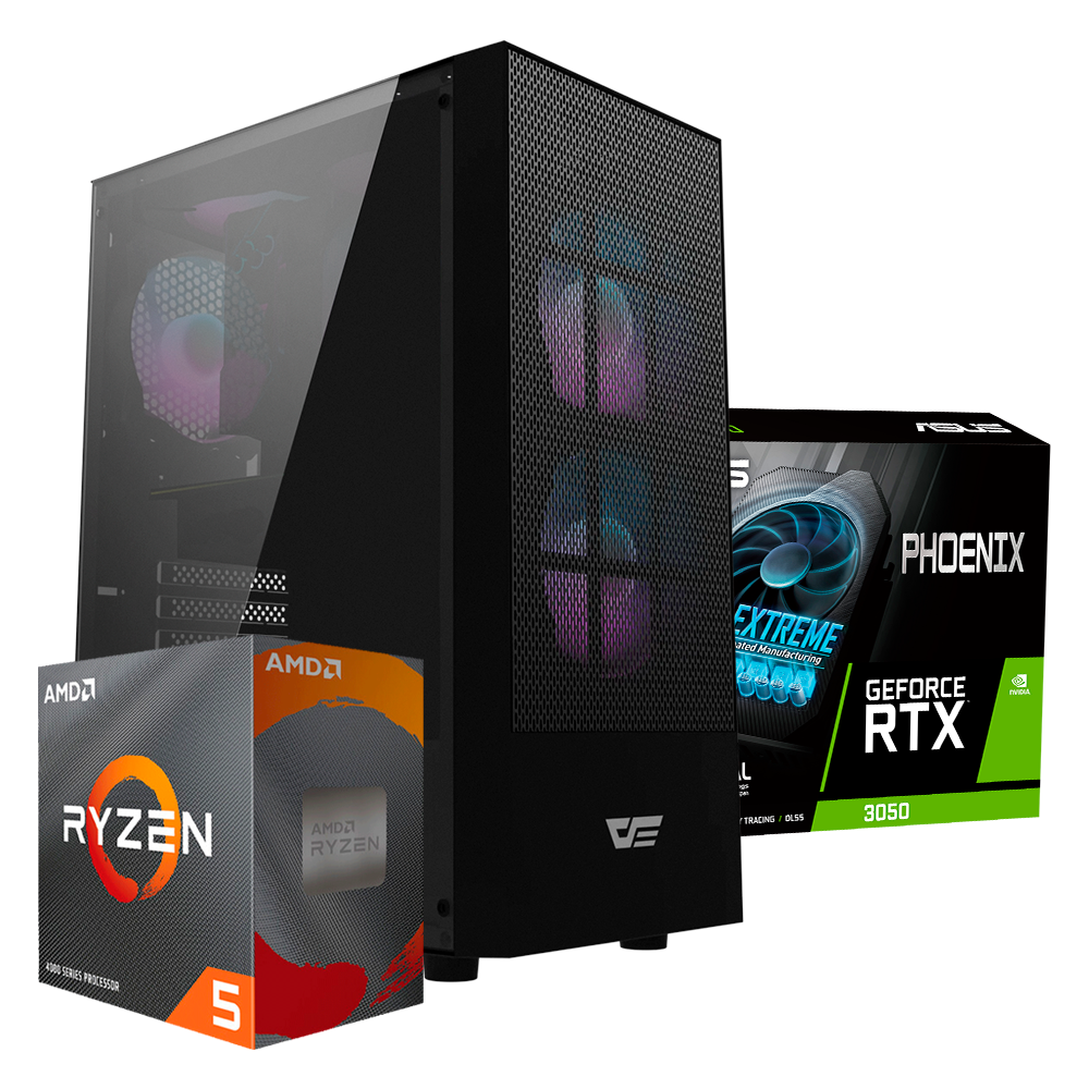 PC DARK 290 RYZEN 5 4500, RTX 3050 8GB, 16GB DDR4, M.2 512GB, 550W 80+ BRONZE