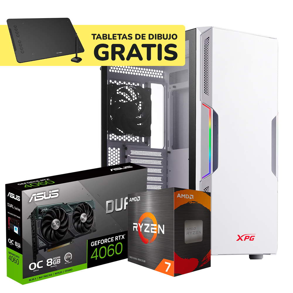 Pc Design Pro Ryzen 7 5700, RTX 4060 8GB OC, 16GB DDR4, SSD 240GB, 750W 80+ BRONCE