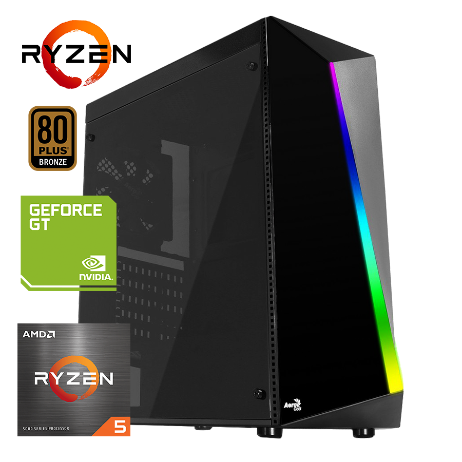PC DP301M 5 5600X, 8 GB DDR4, M.2 256GB, GT 1030 2GB, 600W 80+ Bronce