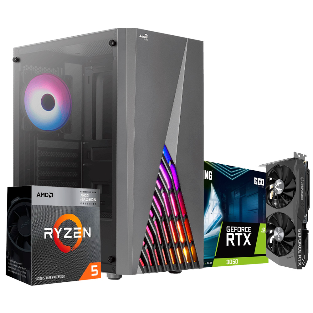 PC Gaming BLACK 2.0, Ryzen 5 4600G, RTX 4060 8GB, 16GB DDR4, 250GB M.2, 550W (copy)