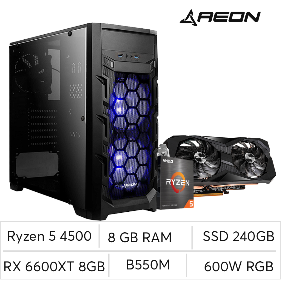 PC GX ZEN, Ryzen 5 4500, RX 6600XT 8GB OC