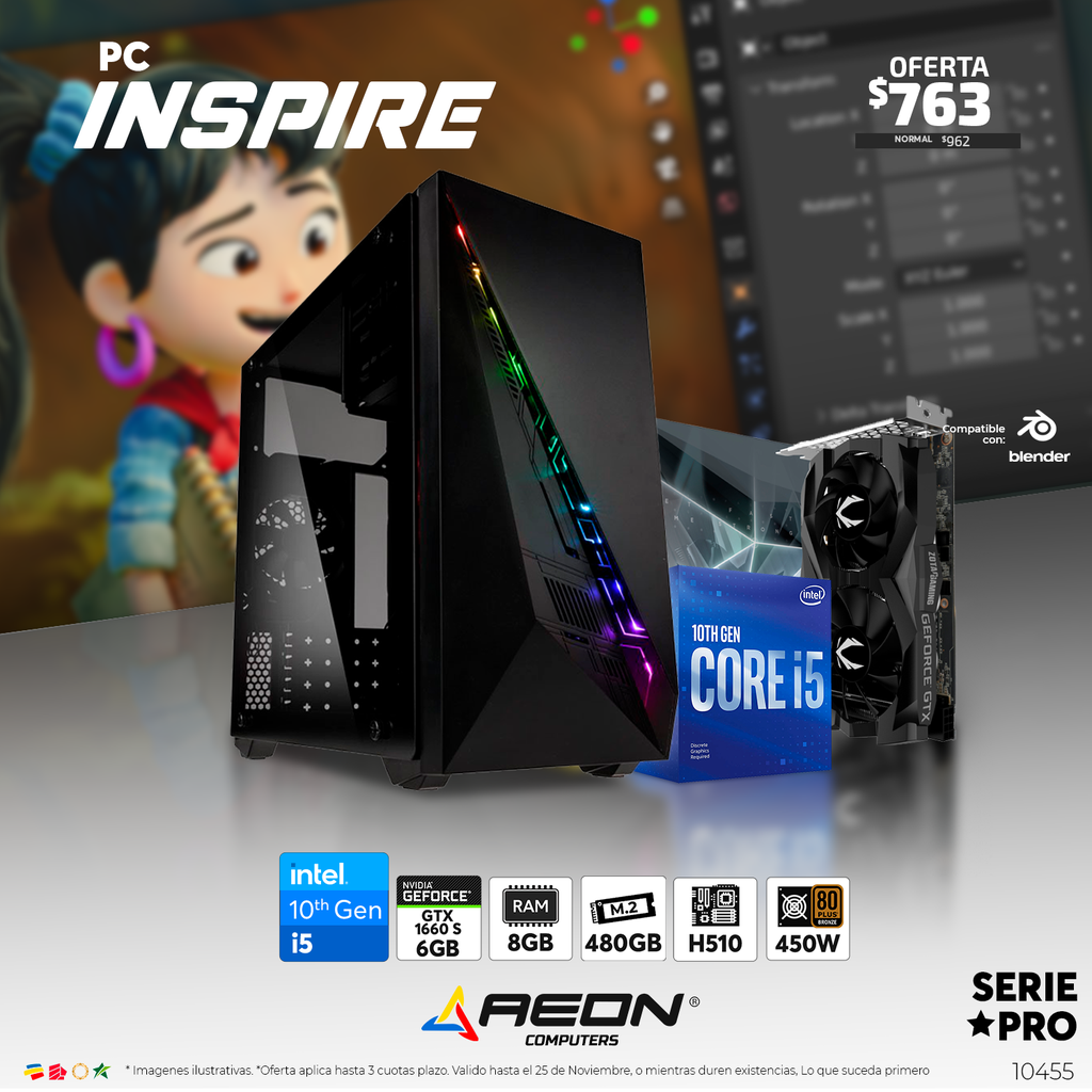 Pc INSPIRE i5 10th GTX 1660 Super