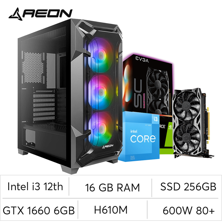 PC Intel Now DF600, i3 12100F 12Th GTX 1660 6GB