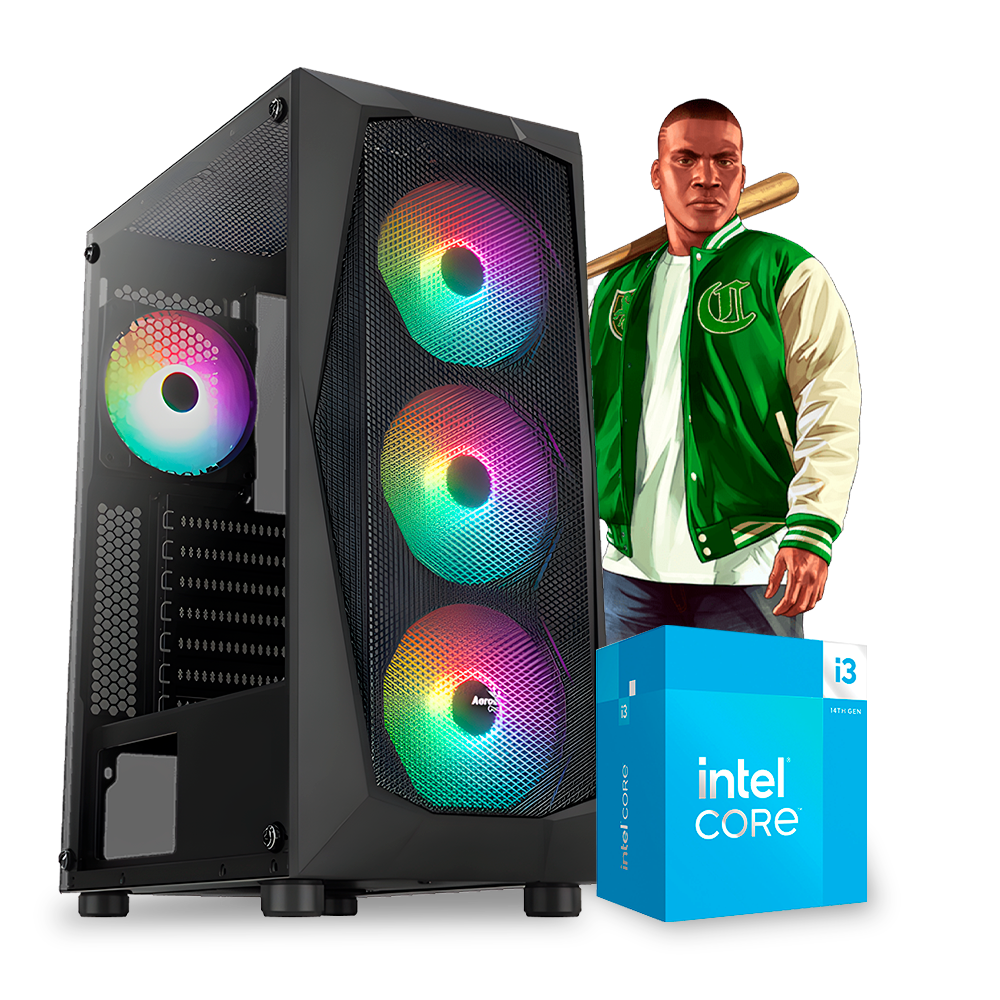 PC Intel NOW, i3 14100, RTX 3050 6GB, 16GB DDR4, 512GB M.2,  PSU 500W 80+